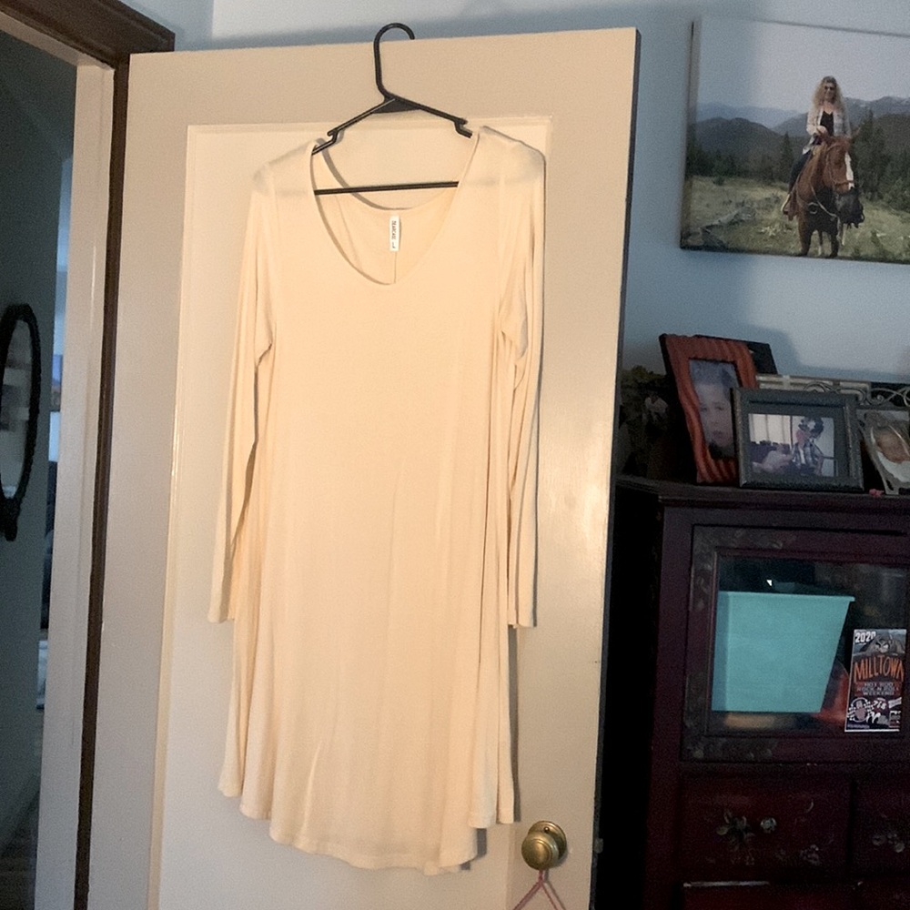 Cream color long sleeve dress
